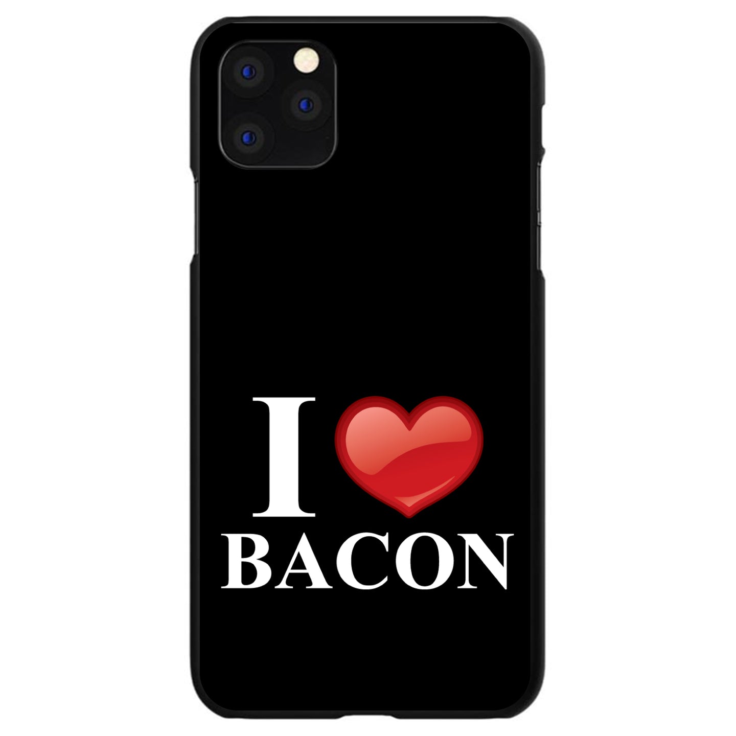 DistinctInk® Hard Plastic Snap-On Case for Apple iPhone or Samsung Galaxy - Black White Red I Heart Bacon