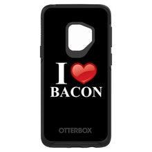 DistinctInk™ OtterBox Symmetry Series Case for Apple iPhone / Samsung Galaxy / Google Pixel - Black White Red I Heart Bacon