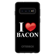 DistinctInk™ OtterBox Symmetry Series Case for Apple iPhone / Samsung Galaxy / Google Pixel - Black White Red I Heart Bacon