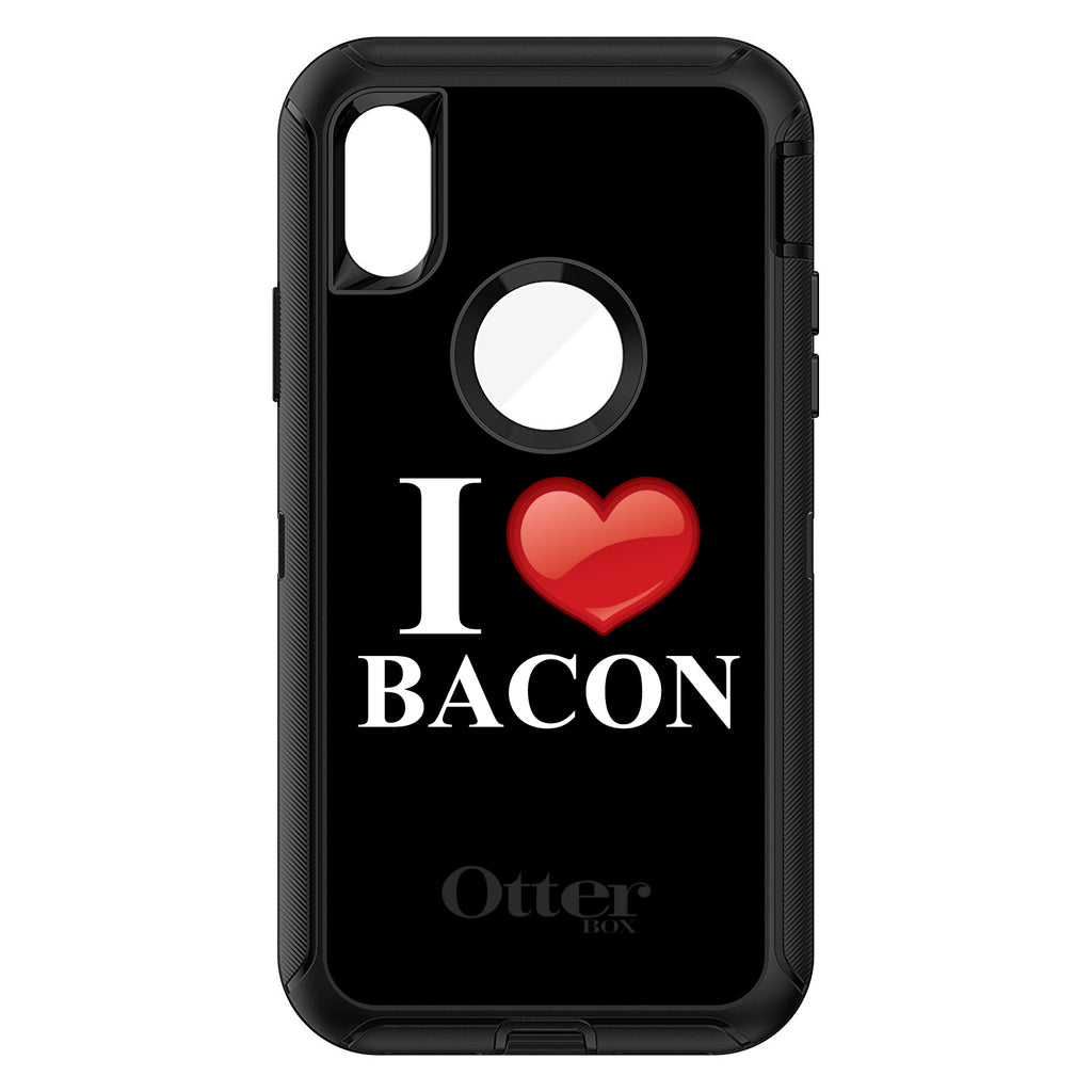 Black White Red I Heart Bacon OtterBox Defender Case for iPhone & Galaxy, view 3