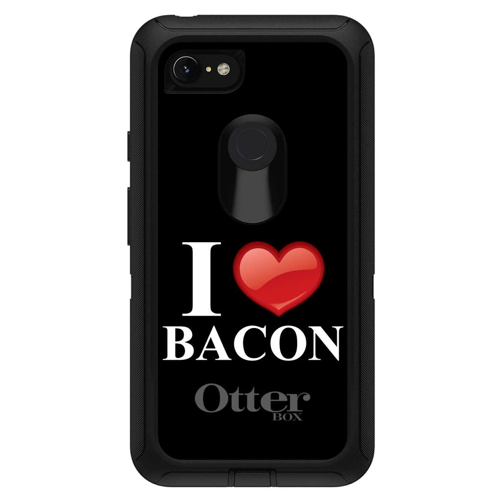 Black White Red I Heart Bacon OtterBox Defender Case for iPhone & Galaxy, view 15