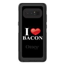 DistinctInk™ OtterBox Commuter Series Case for Apple iPhone or Samsung Galaxy - Black White Red I Heart Bacon