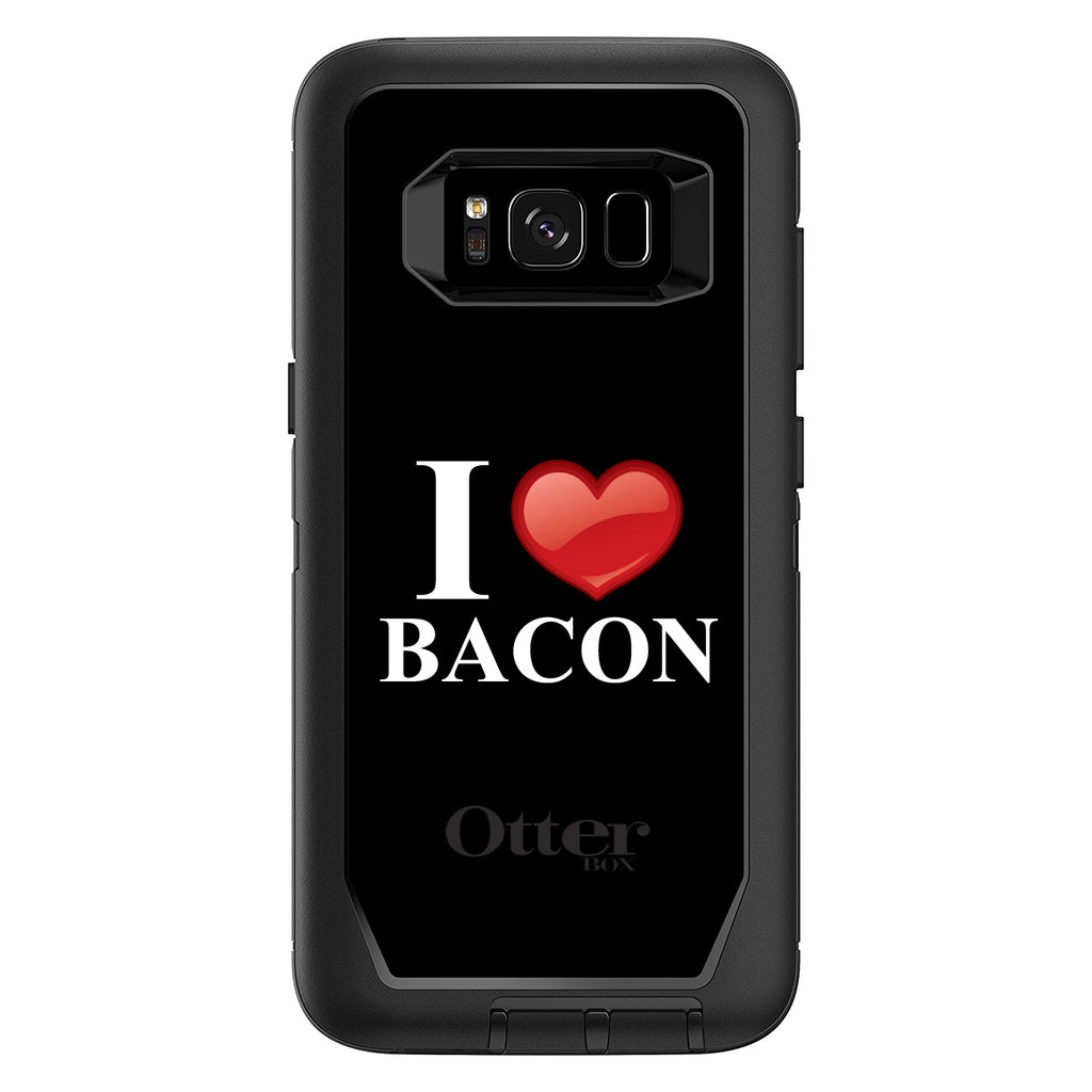 Black White Red I Heart Bacon OtterBox Defender Case for iPhone & Galaxy, view 9