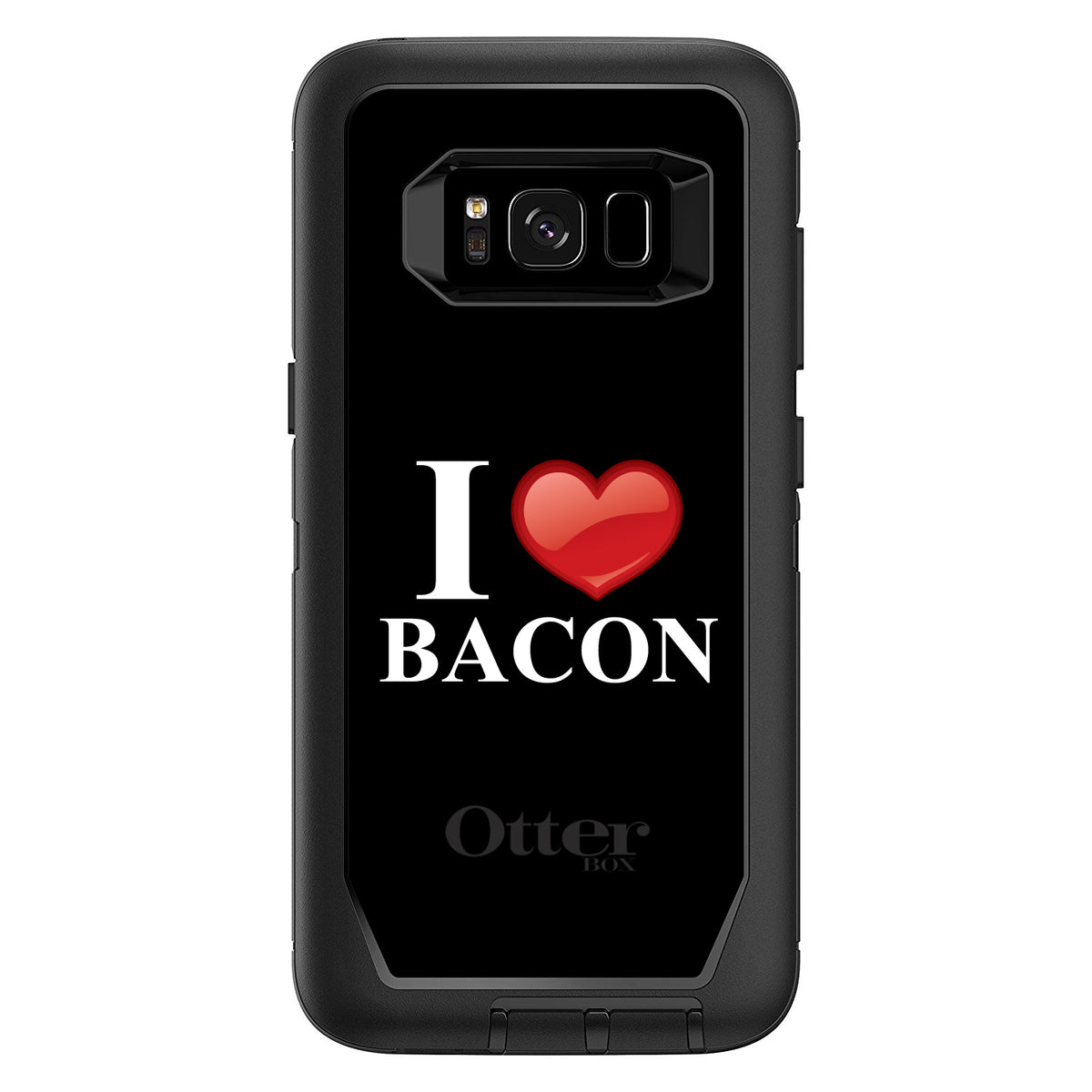 Black White Red I Heart Bacon OtterBox Defender Case for iPhone & Galaxy, view 9