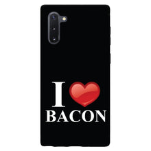 DistinctInk® Hard Plastic Snap-On Case for Apple iPhone or Samsung Galaxy - Black White Red I Heart Bacon