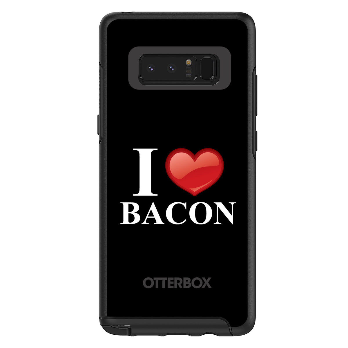 Black White Red I Heart Bacon OtterBox Symmetry Case for iPhone & Galaxy, view 14
