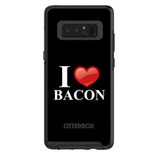 DistinctInk™ OtterBox Symmetry Series Case for Apple iPhone / Samsung Galaxy / Google Pixel - Black White Red I Heart Bacon