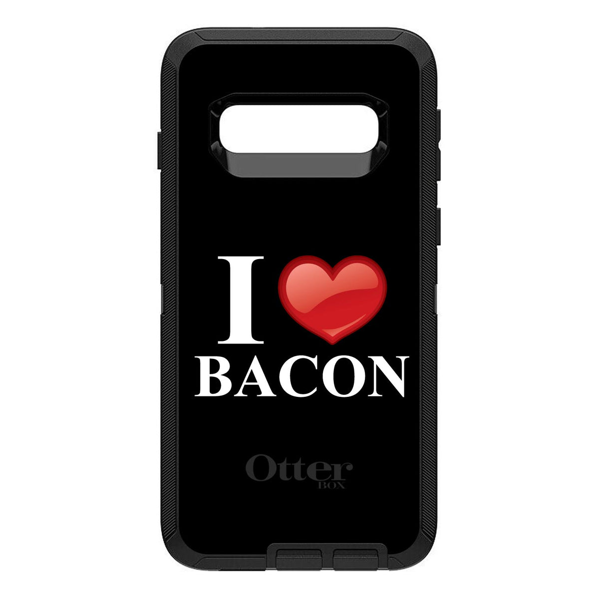Black White Red I Heart Bacon OtterBox Defender Case for iPhone & Galaxy, view 6