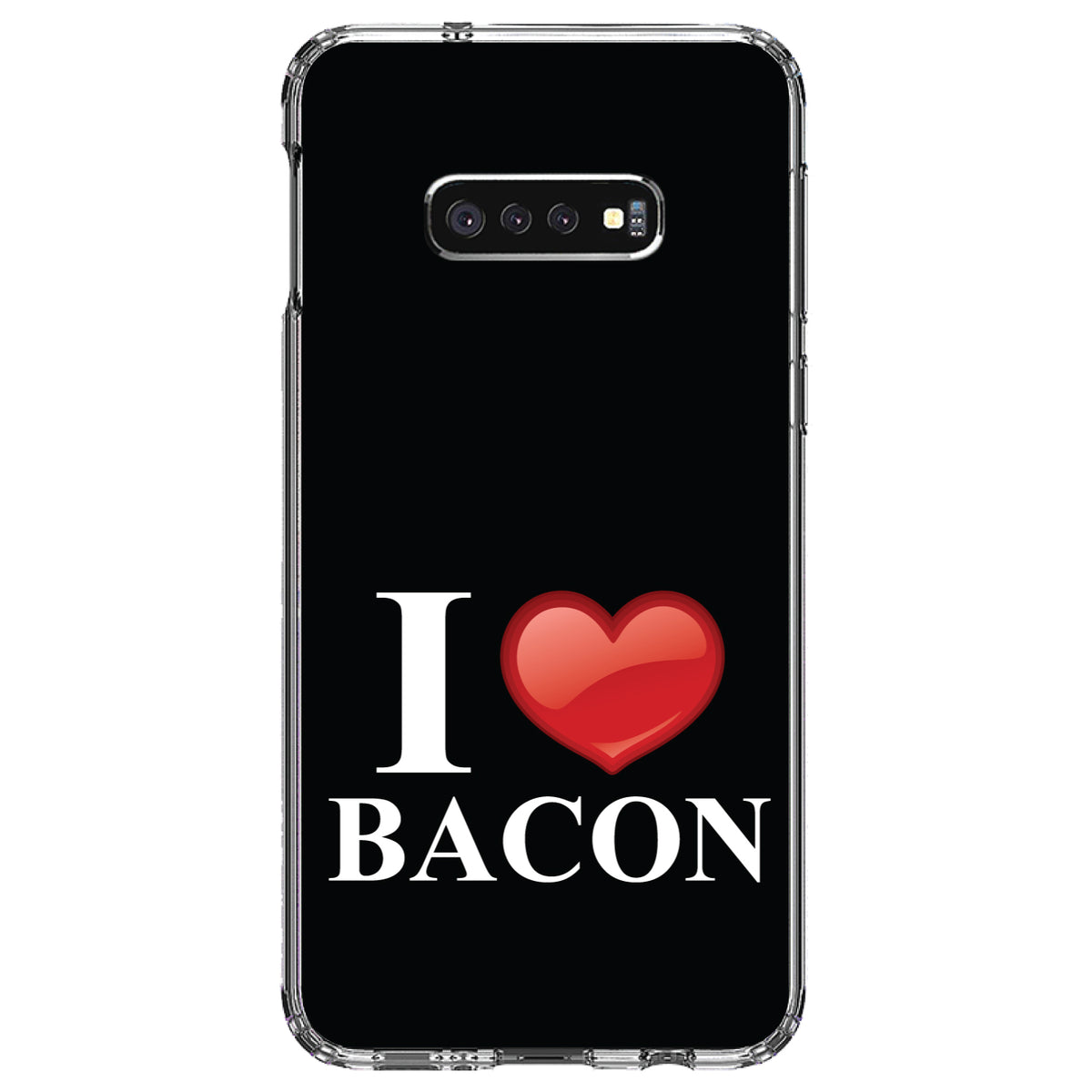 Black White Red I Heart Bacon Clear Shockproof iPhone Case, view 18