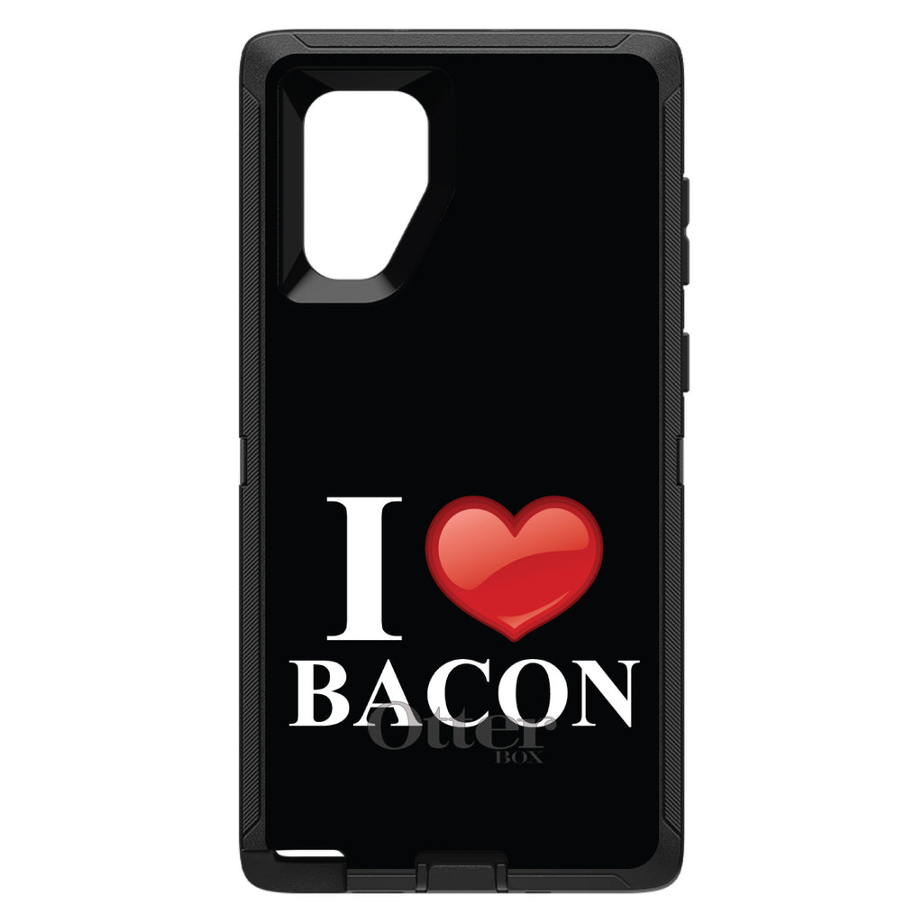 Black White Red I Heart Bacon OtterBox Defender Case for iPhone & Galaxy, view 12