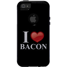 DistinctInk™ OtterBox Commuter Series Case for Apple iPhone or Samsung Galaxy - Black White Red I Heart Bacon
