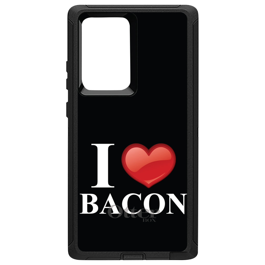 Black White Red I Heart Bacon OtterBox Defender Case for iPhone & Galaxy, view 10