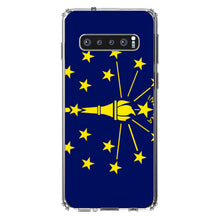 DistinctInk® Clear Shockproof Hybrid Case for Apple iPhone / Samsung Galaxy / Google Pixel - Indiana State Flag