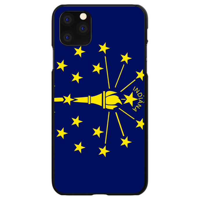 DistinctInk® Hard Plastic Snap-On Case for Apple iPhone or Samsung Galaxy - Indiana State Flag