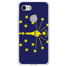 DistinctInk® Clear Shockproof Hybrid Case for Apple iPhone / Samsung Galaxy / Google Pixel - Indiana State Flag