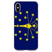 DistinctInk® Clear Shockproof Hybrid Case for Apple iPhone / Samsung Galaxy / Google Pixel - Indiana State Flag