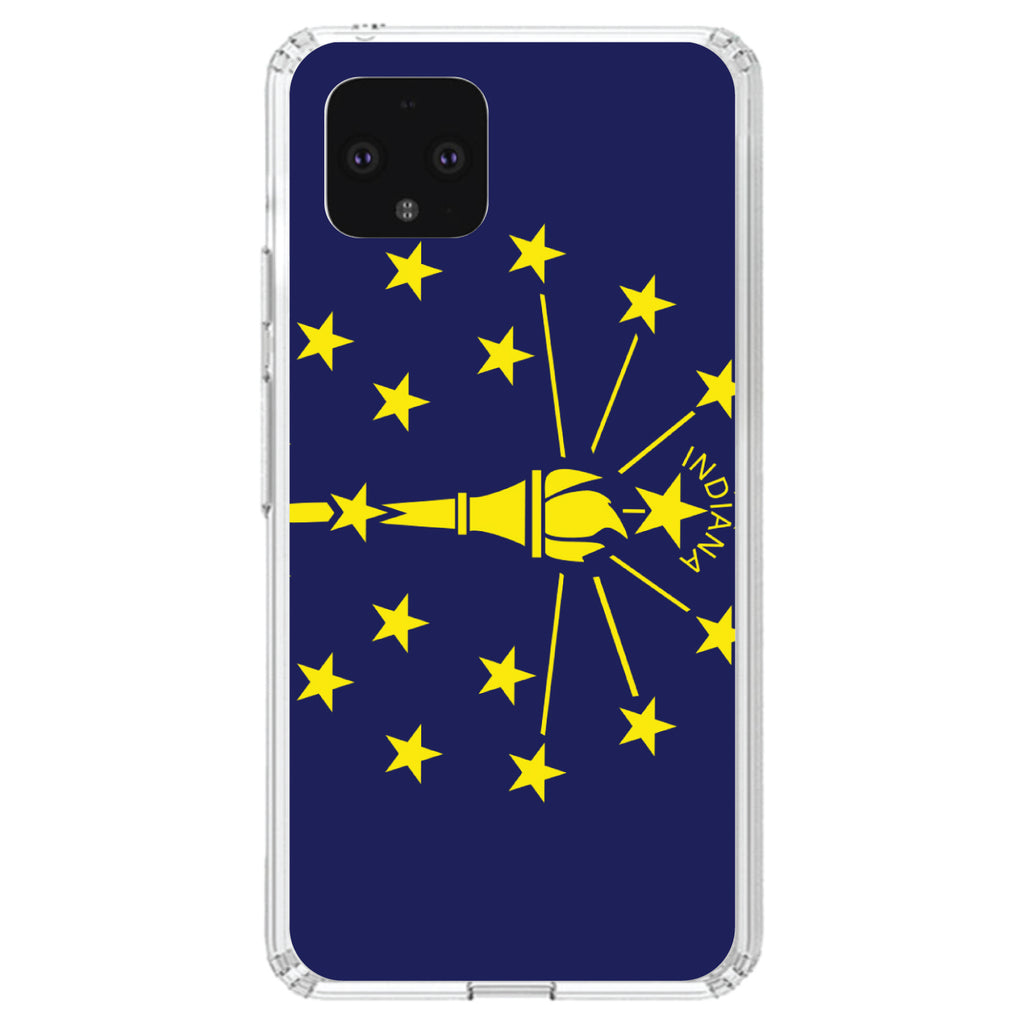 Indiana State Flag Clear Shockproof iPhone Case, view 24