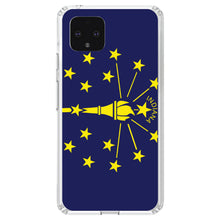 DistinctInk® Clear Shockproof Hybrid Case for Apple iPhone / Samsung Galaxy / Google Pixel - Indiana State Flag