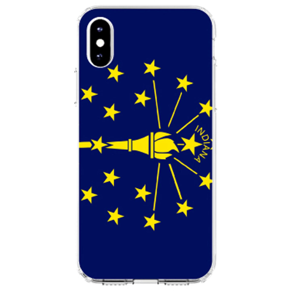 Indiana State Flag Clear Shockproof iPhone Case, view 4