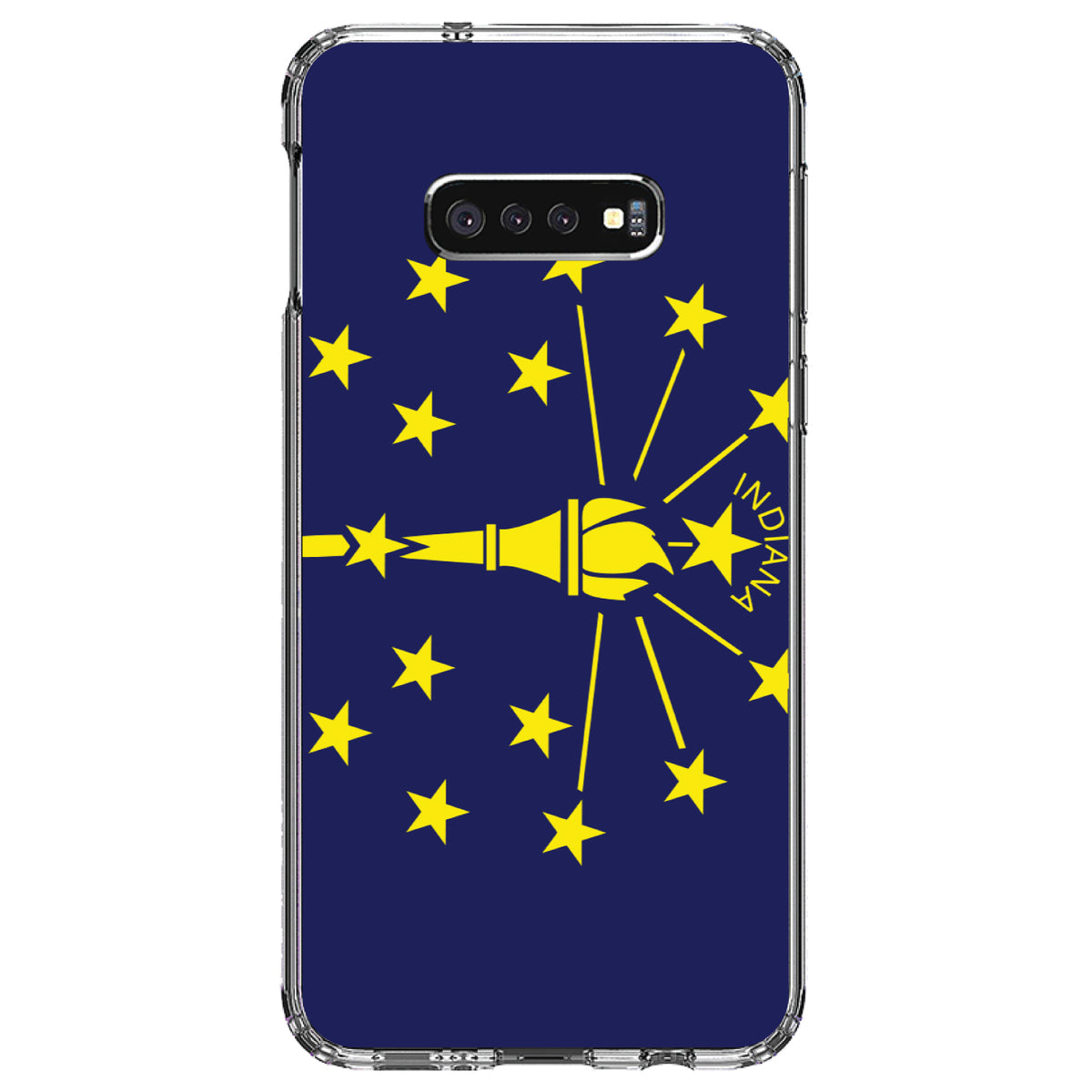 Indiana State Flag Clear Shockproof iPhone Case, view 18