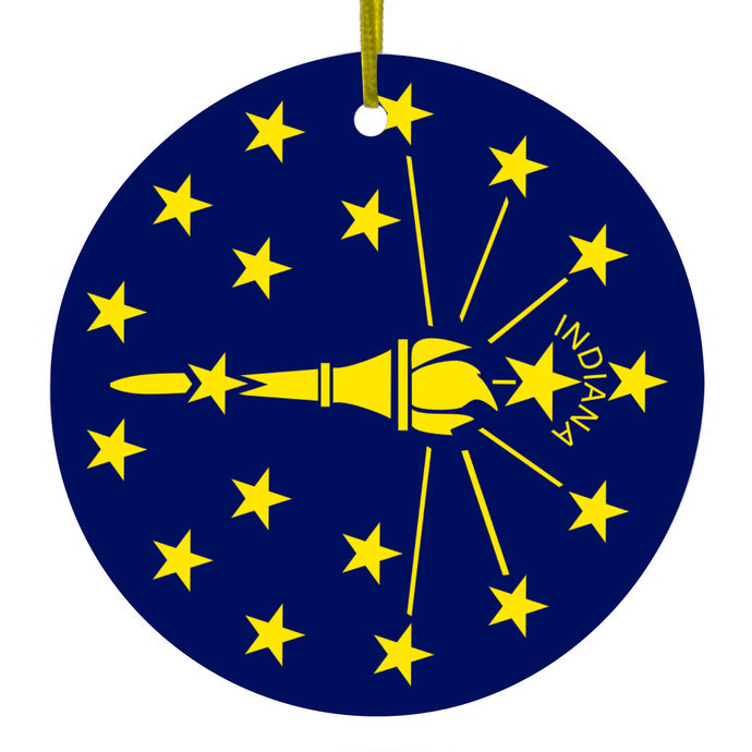 Indiana State Flag Ceramic Ornament