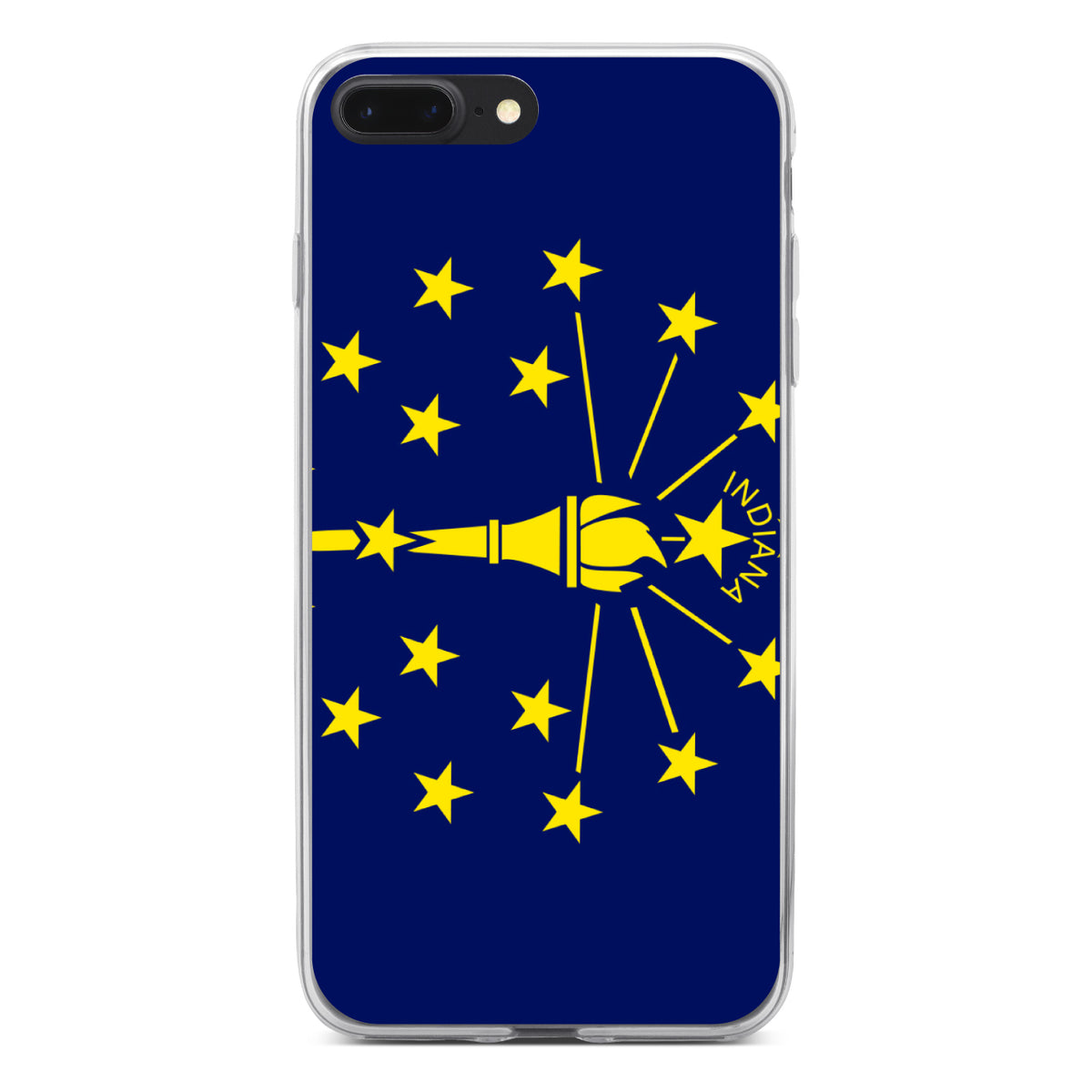 Indiana State Flag Clear Shockproof iPhone Case, view 6