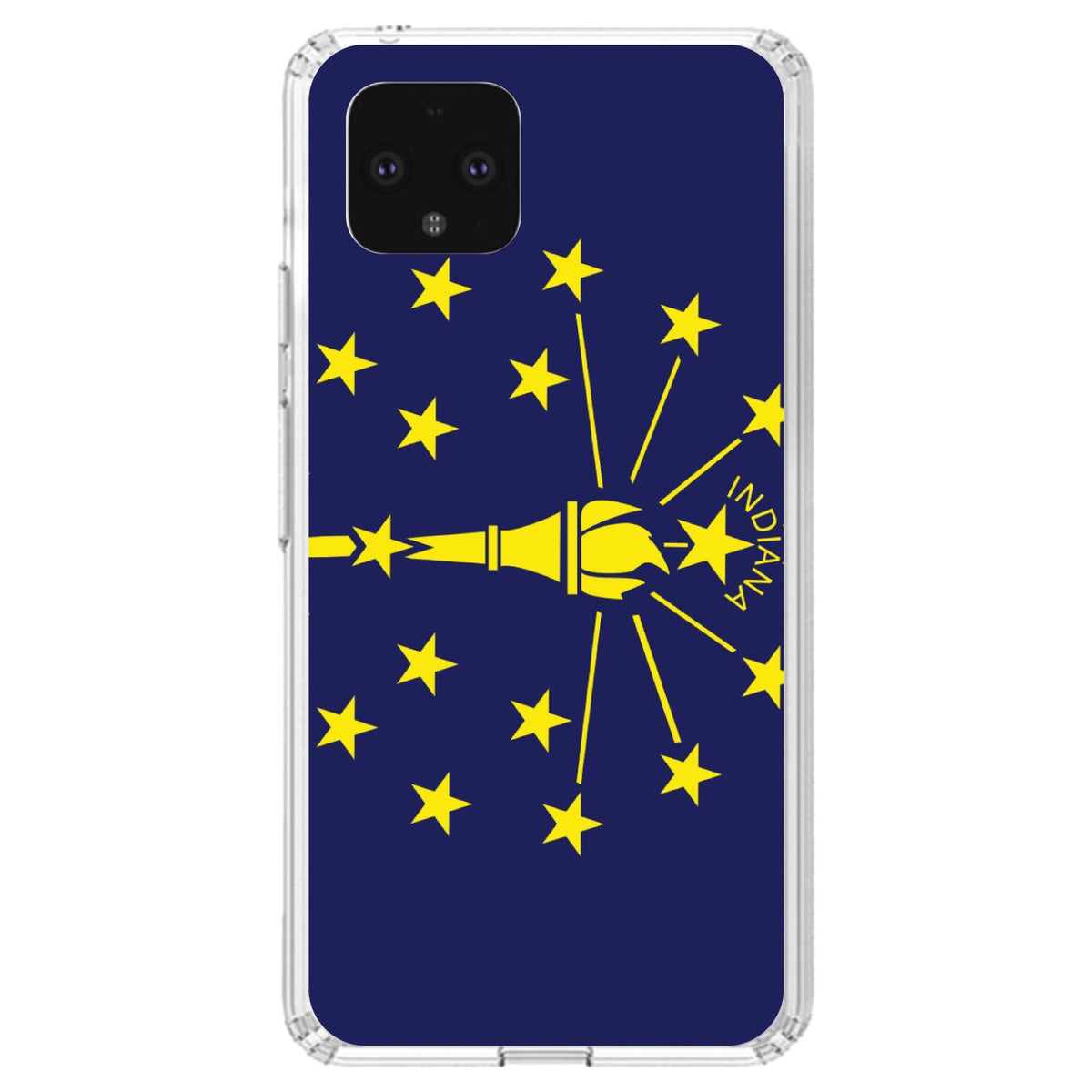 Indiana State Flag Clear Shockproof iPhone Case, view 23