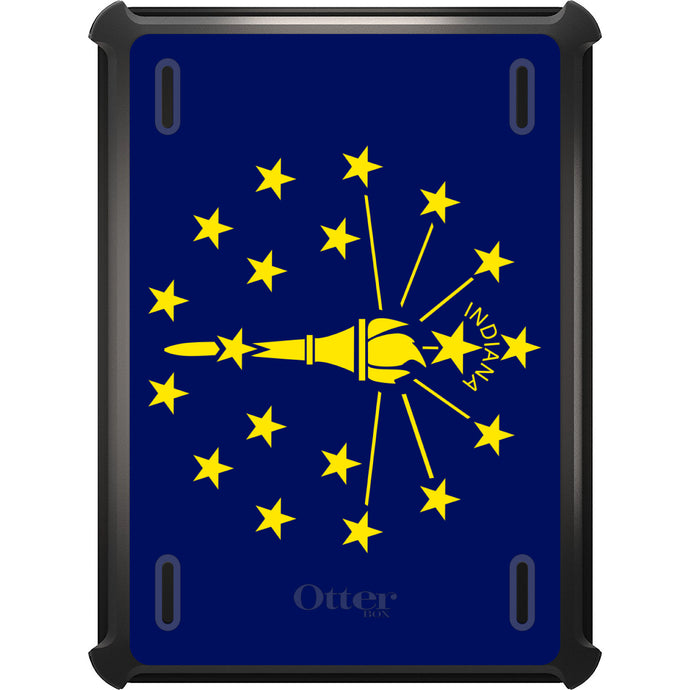 DistinctInk™ OtterBox Defender Series Case for Apple iPad / iPad Pro / iPad Air / iPad Mini - Indiana State Flag