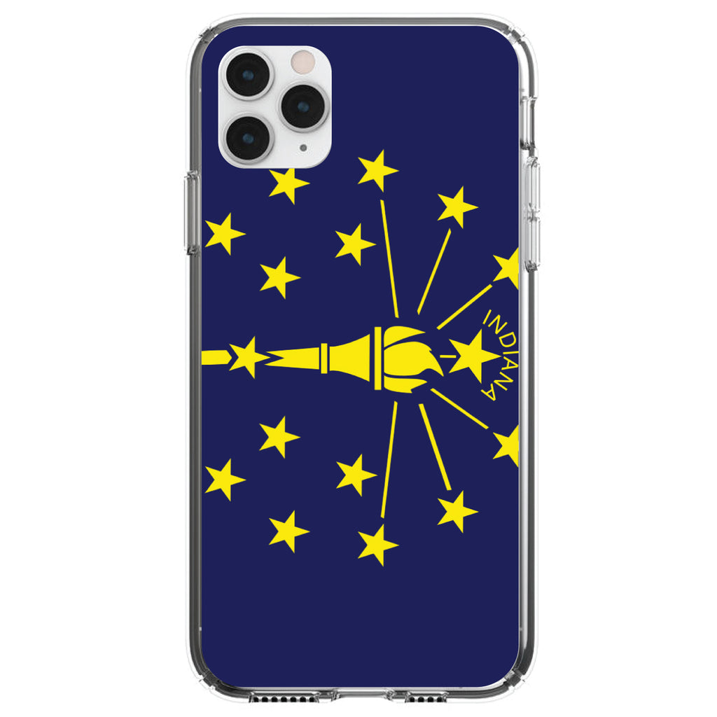 Indiana State Flag Clear Shockproof iPhone Case