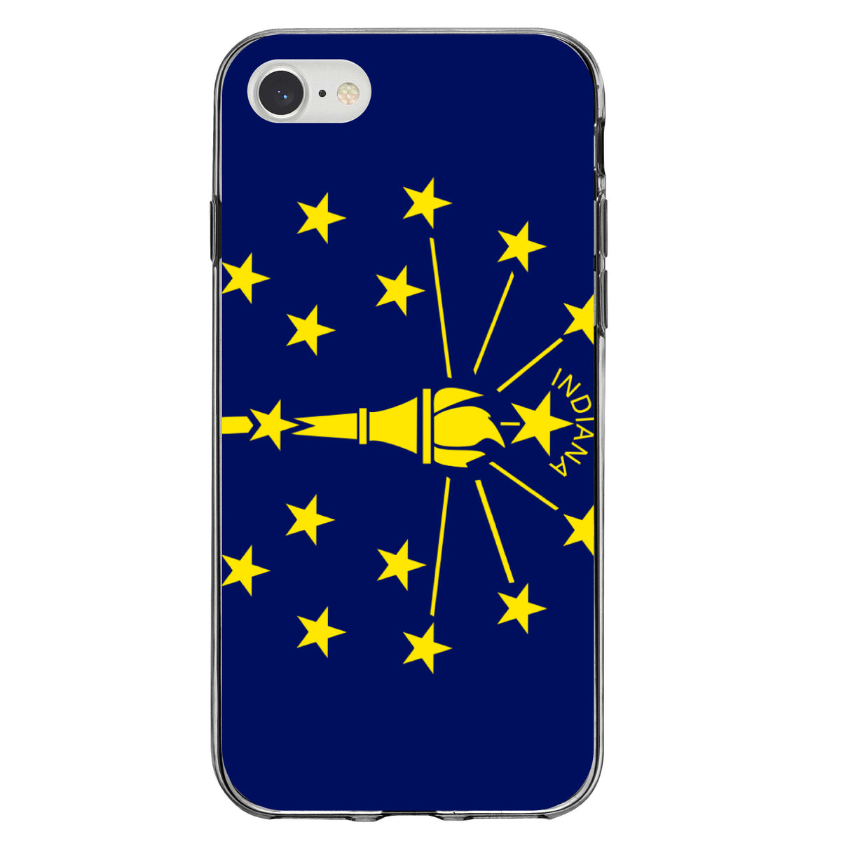 Indiana State Flag Clear Shockproof iPhone Case, view 5