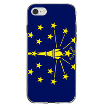 DistinctInk® Clear Shockproof Hybrid Case for Apple iPhone / Samsung Galaxy / Google Pixel - Indiana State Flag