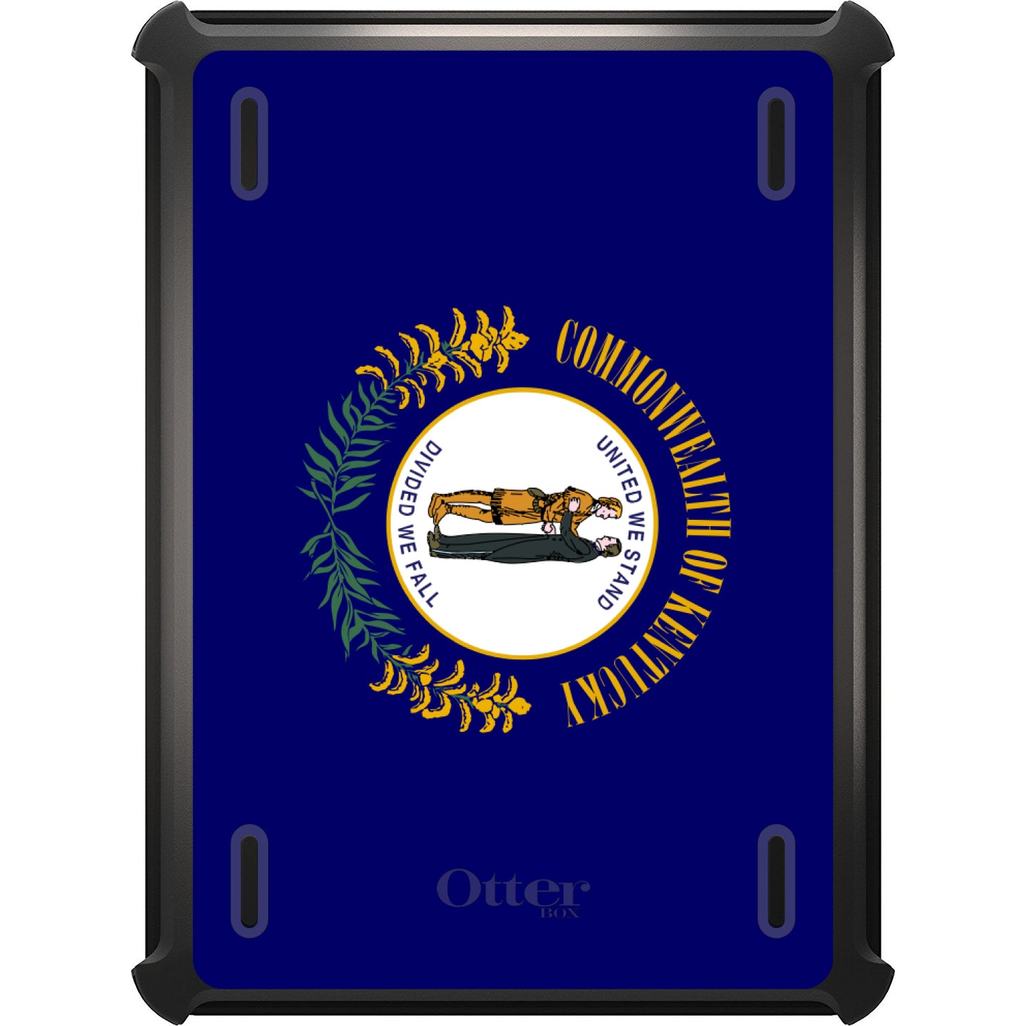 DistinctInk™ OtterBox Defender Series Case for Apple iPad / iPad Pro / iPad Air / iPad Mini - Kentucky State Flag