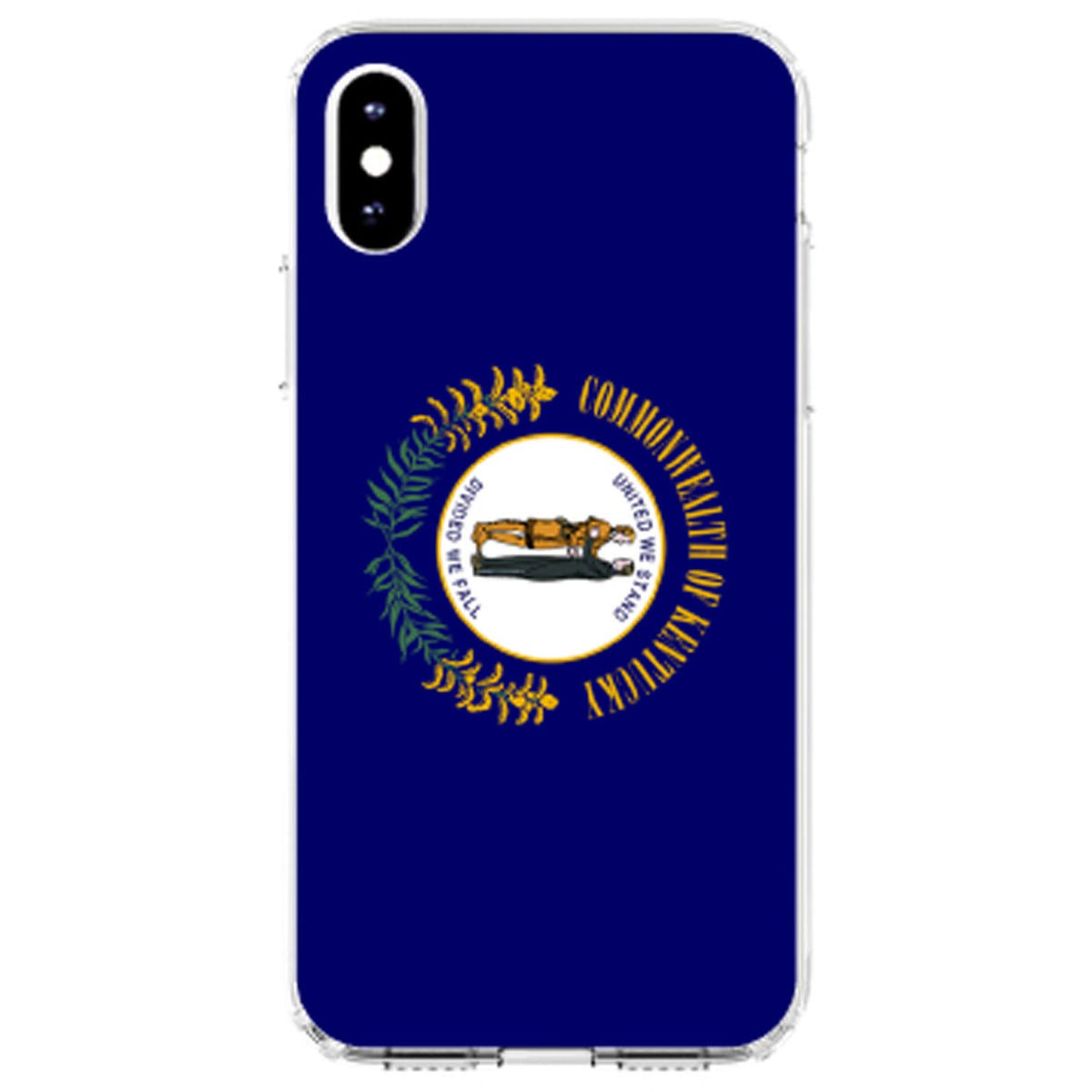 Kentucky State Flag Clear Shockproof iPhone Case, view 2