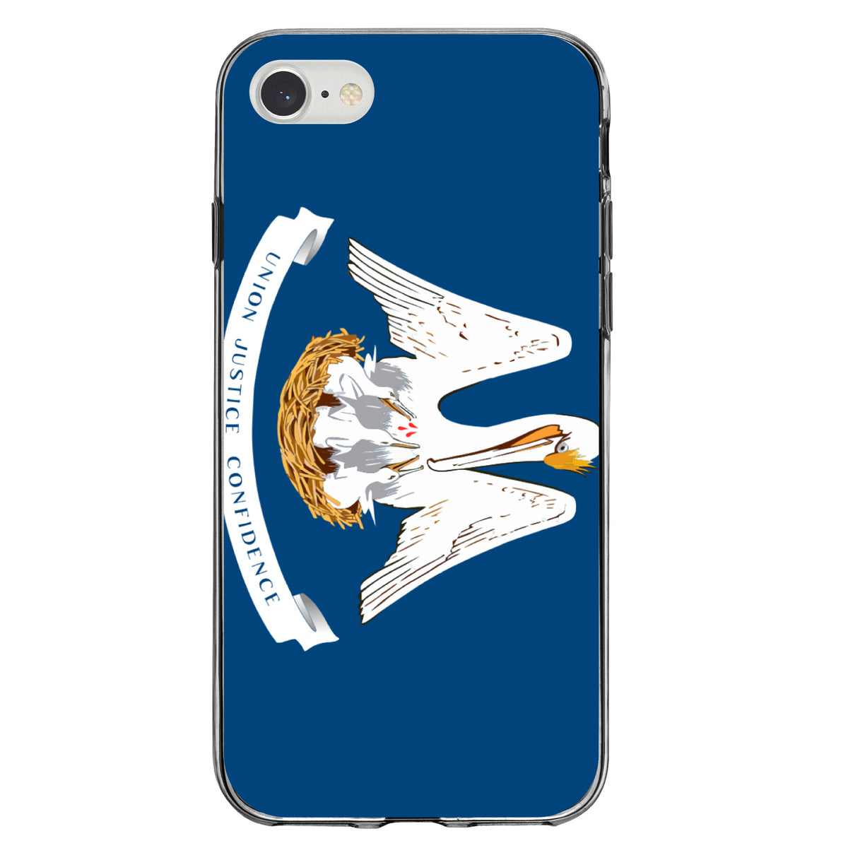 Louisiana State Flag Clear Shockproof iPhone Case, view 5