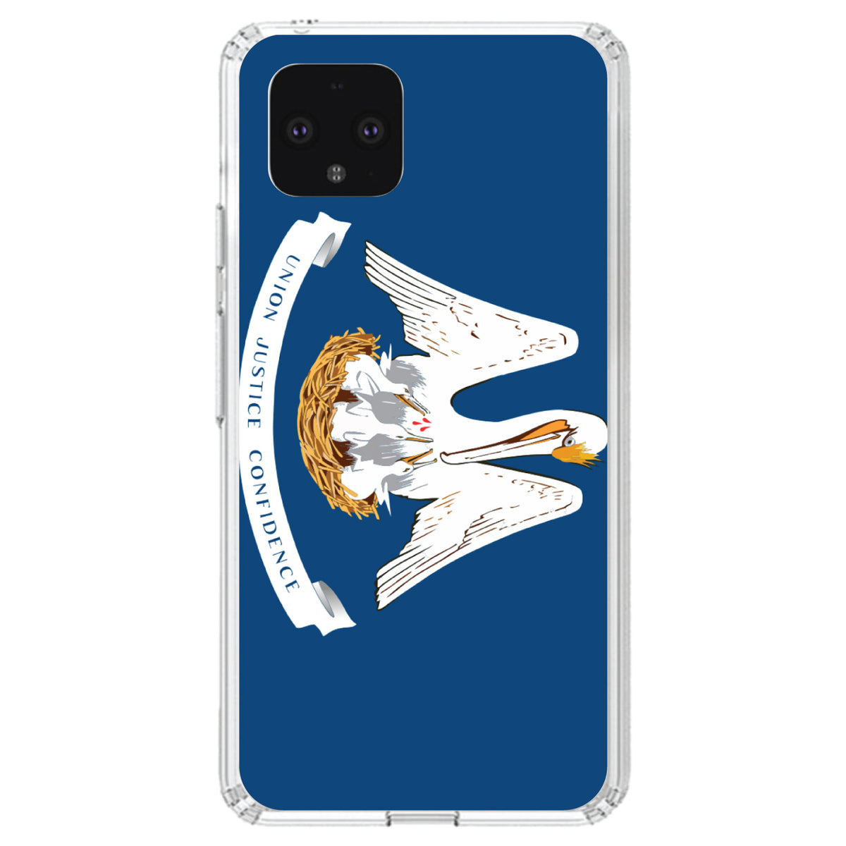 Louisiana State Flag Clear Shockproof iPhone Case, view 23