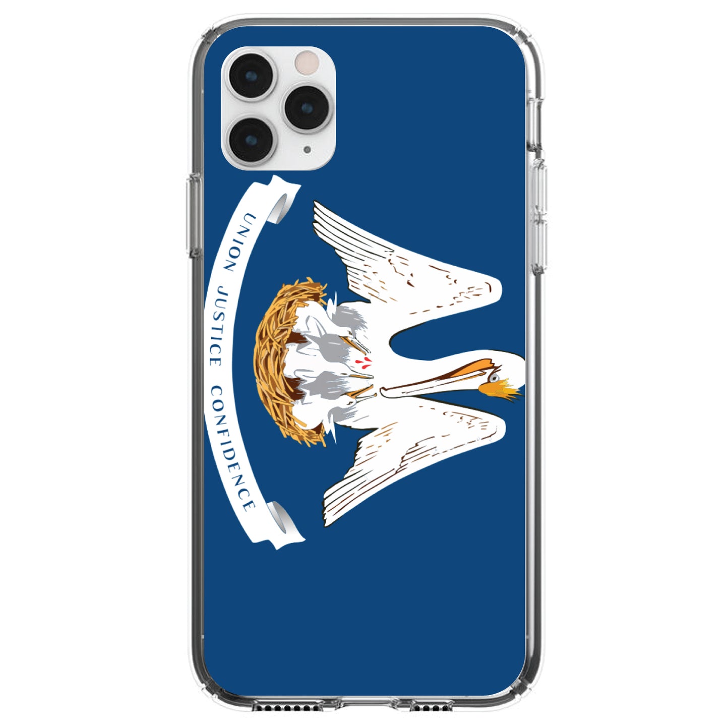 DistinctInk® Clear Shockproof Hybrid Case for Apple iPhone / Samsung Galaxy / Google Pixel - Louisiana State Flag