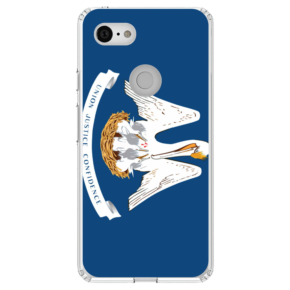 Louisiana State Flag Clear Shockproof iPhone Case, view 21