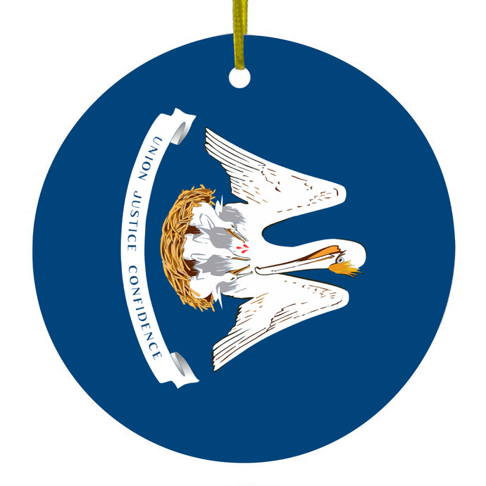 Louisiana State Flag Ceramic Ornament
