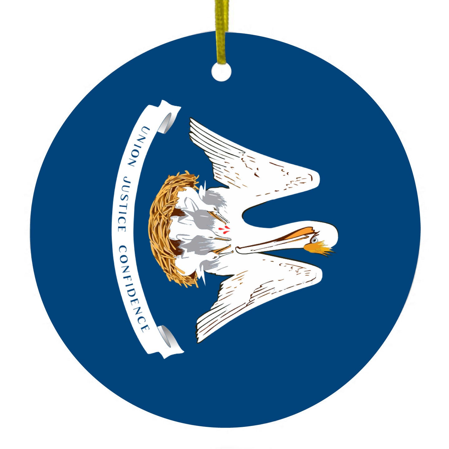 Louisiana State Flag Ceramic Ornament