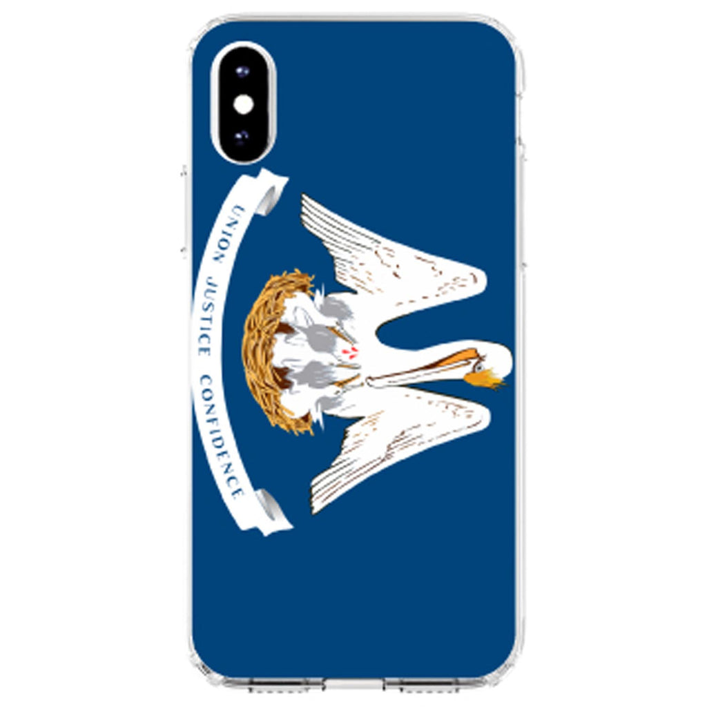 Louisiana State Flag Clear Shockproof iPhone Case, view 3