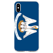 DistinctInk® Clear Shockproof Hybrid Case for Apple iPhone / Samsung Galaxy / Google Pixel - Louisiana State Flag
