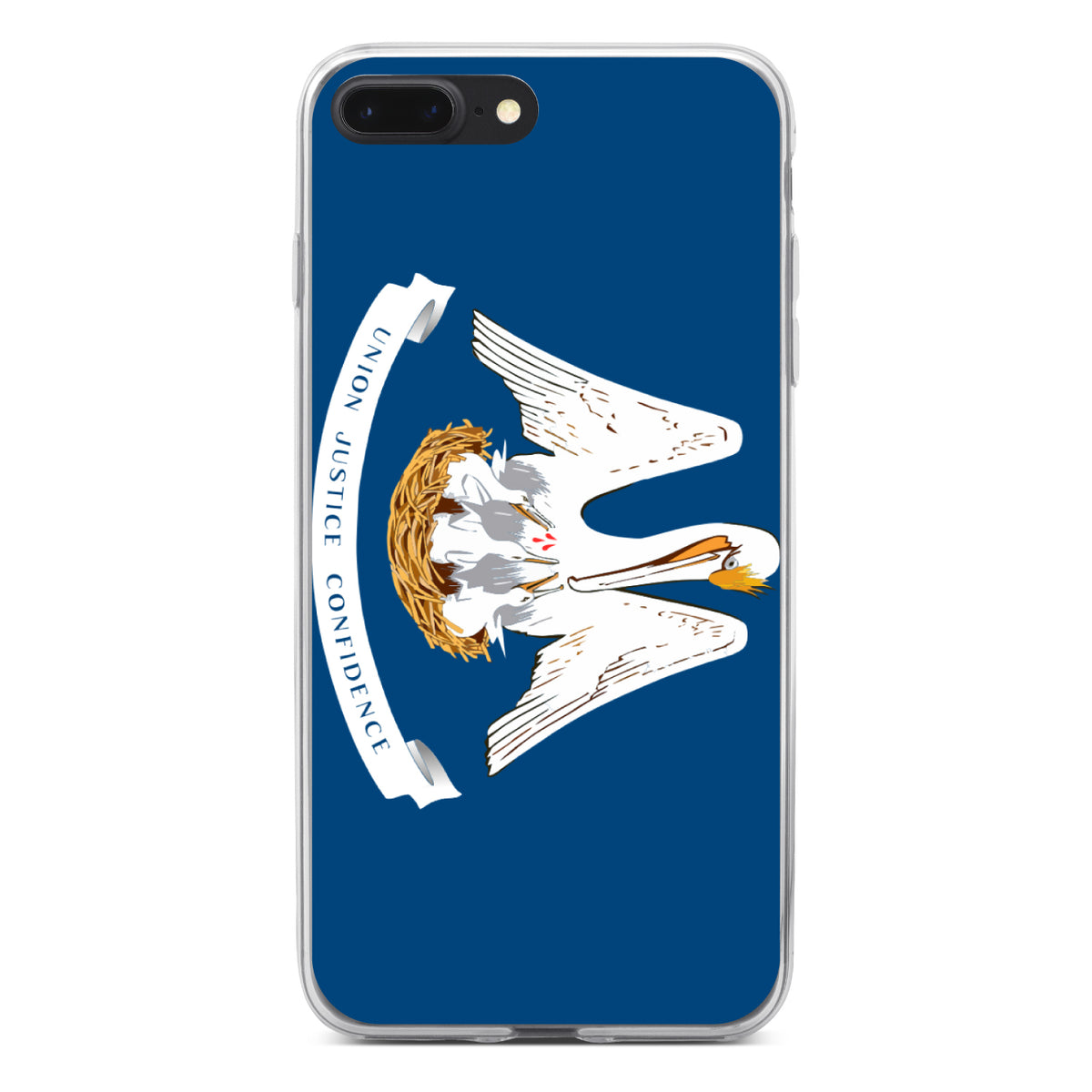 Louisiana State Flag Clear Shockproof iPhone Case, view 6