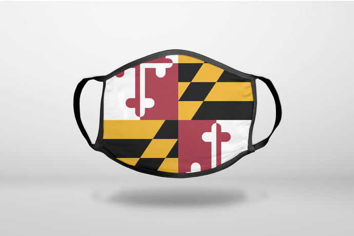 Maryland State Flag - 3-Ply Reusable Soft Face Mask Covering, Unisex, Cotton Inner Layer