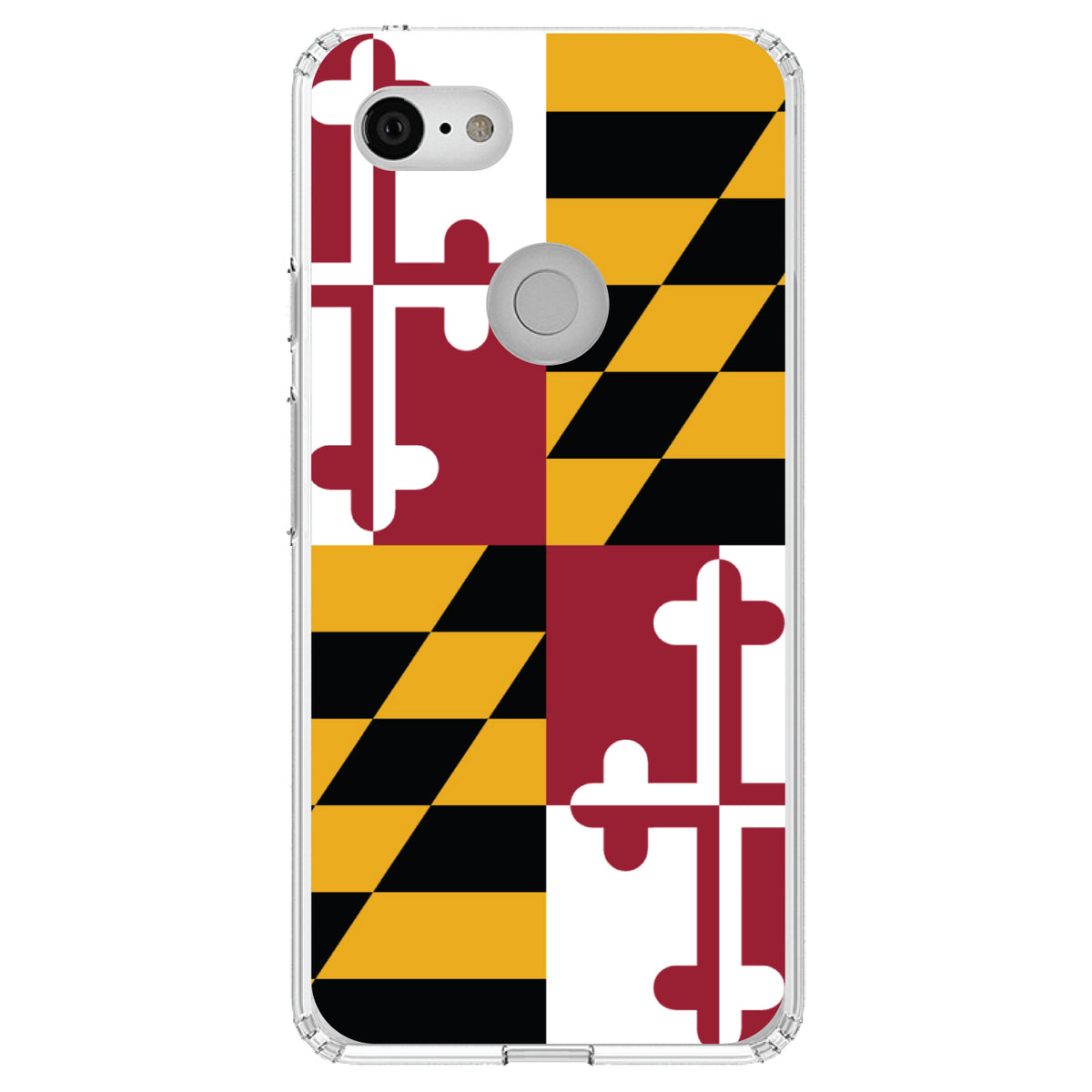 Maryland State Flag Clear Shockproof iPhone Case, view 22