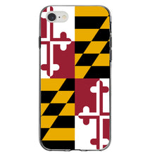 DistinctInk® Clear Shockproof Hybrid Case for Apple iPhone / Samsung Galaxy / Google Pixel - Maryland State Flag