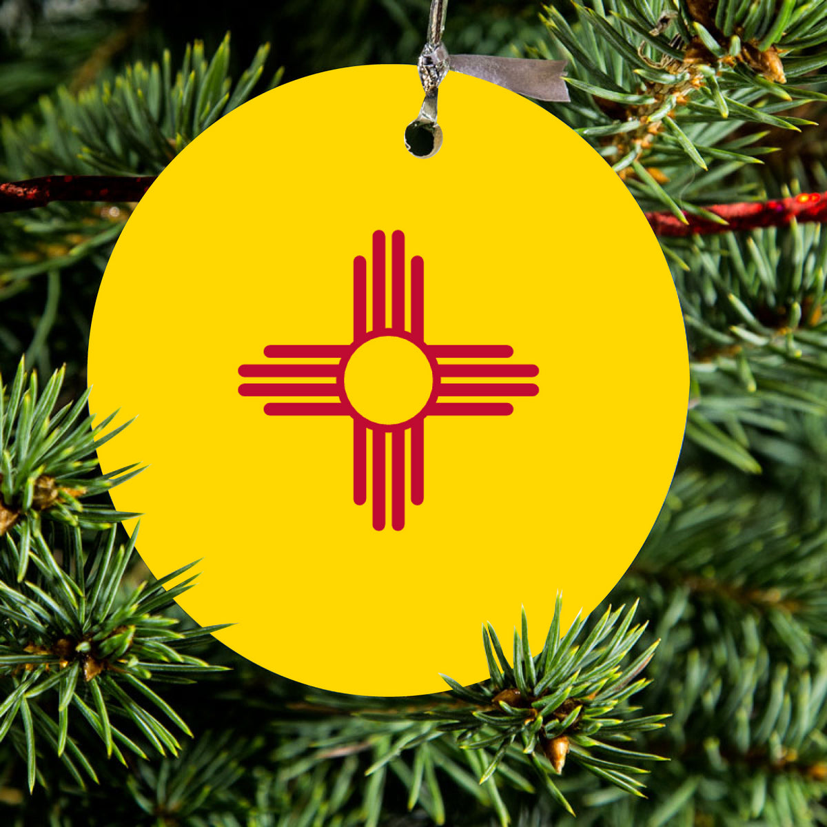 New Mexico State Flag Ceramic Ornament, view 2