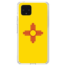 DistinctInk® Clear Shockproof Hybrid Case for Apple iPhone / Samsung Galaxy / Google Pixel - New Mexico State Flag