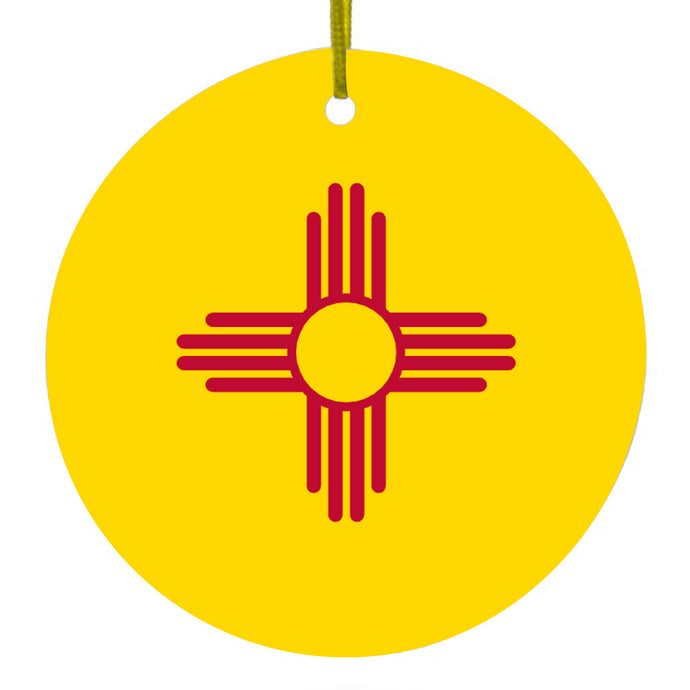 New Mexico State Flag Ceramic Ornament