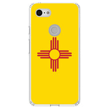 DistinctInk® Clear Shockproof Hybrid Case for Apple iPhone / Samsung Galaxy / Google Pixel - New Mexico State Flag