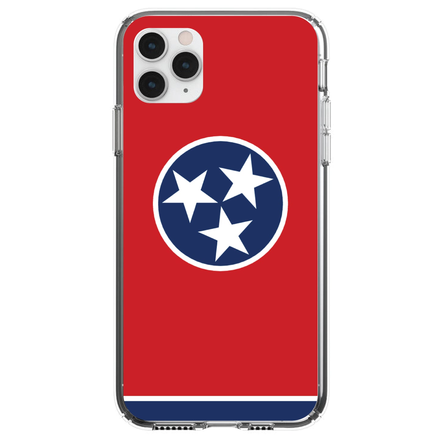 DistinctInk® Clear Shockproof Hybrid Case for Apple iPhone / Samsung Galaxy / Google Pixel - Tennessee State Flag